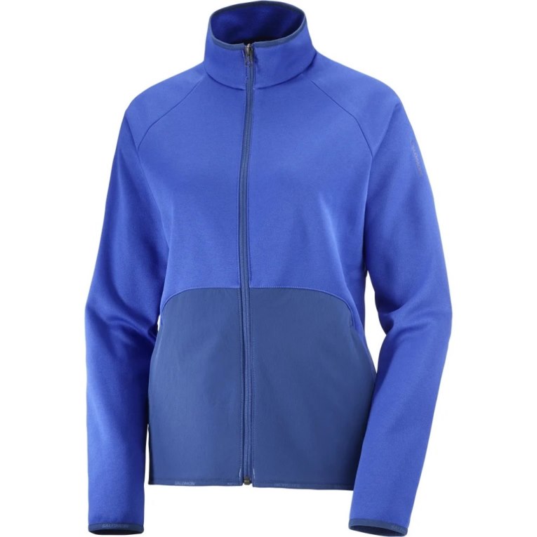 Casaco Salomon Essential Warm Full Zip Feminino Azuis | PT A78465